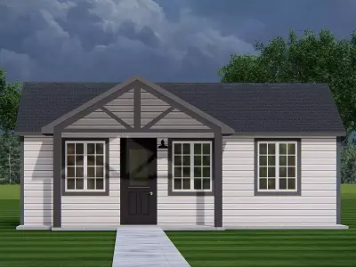 American Exterior House Design  Classic Modern  3D model