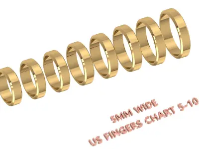 Plain Gold Band Ring 3D print model