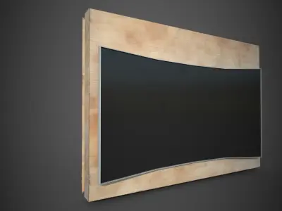 Wall mounted curved TV Low-poly 3D model