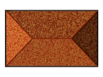 Hip roof  with clay tile 2302 3D model