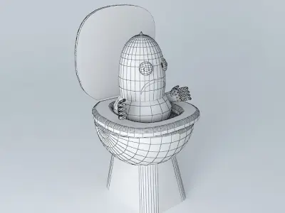 Toilet monster Free 3D model