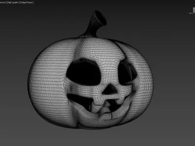 stylized Halloween pumpkin model Free 3D model
