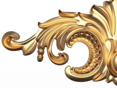 Carved Plaster Molding Decoration Low-poly 3D model