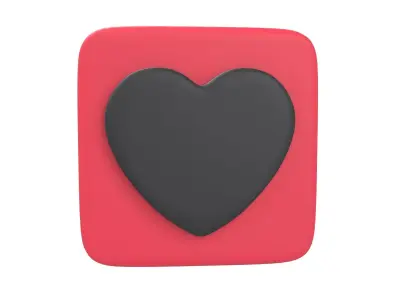 Twitter Heart Decoration v1 009 Low-poly 3D model