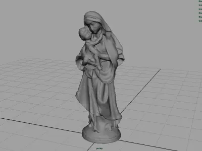 Virgin Mary Low-poly 3D model