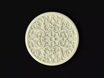 rosette ornately carved plate 3D model purchase