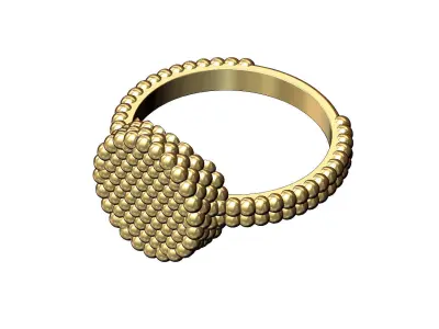 Beaded Caviar round fashion ring US size 6 7 8  3D print model