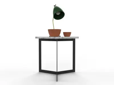 Side Table Hex Decorated 3D model