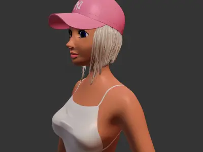 Women Cap Low-poly 3D model