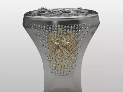 Luxury Anchor and Rope Signet Ring 3D Model Printable 3D print model