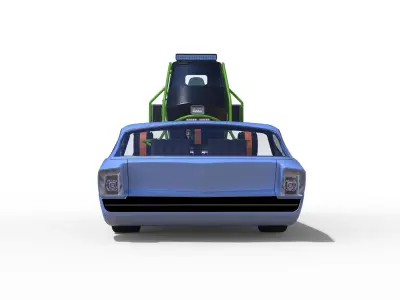 Dodge Deora with Ape rally car 3D model