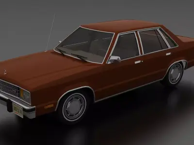 Fairmont 4dr Sedan 1978 Low-poly 3D model