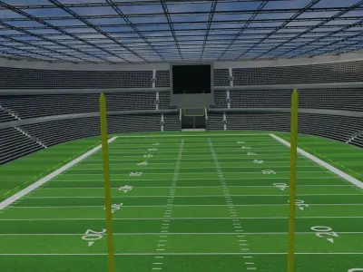 American Football Stadium - Black Low-poly 3D model