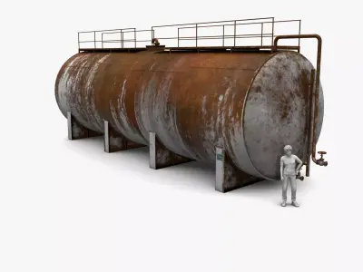 Water Tank Old 01 Low-poly 3D model