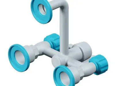 Plastic Shower Tap 3D model