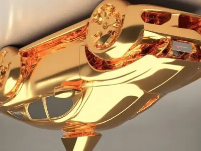 3d golden car Low-poly 3D model