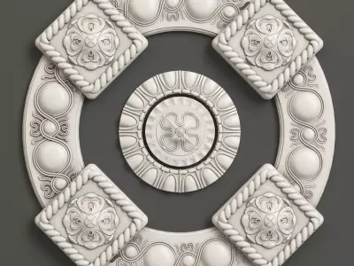 Rosette 2 decorative ceiling medallion 3D model
