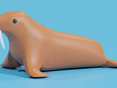 Cartoon Walrus 3D model