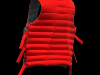 Female puffer vest 3D model