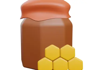 Honey in a Jar Low-poly 3D model