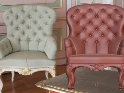 Arm chair classik Low-poly 3D model