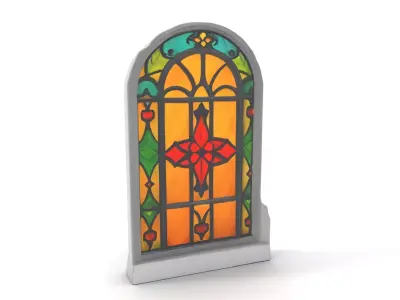 Vibrant Stained Glass Window model pack Low-poly 3D model