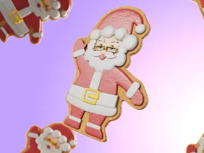 Santa Claus Sugar Cookies Low-poly 3D model