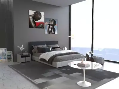 simple bedroom scene Free 3D model purchase