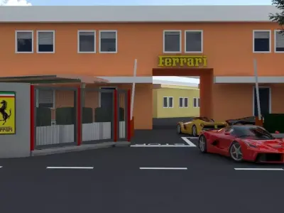 Ferrari Factory Maranello 3D Low-poly 3D model