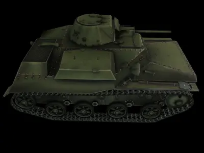 t-30 light tank Low-poly 3D model