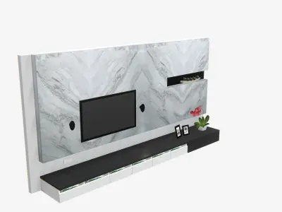 Deco TV Wall PBR 3D model
