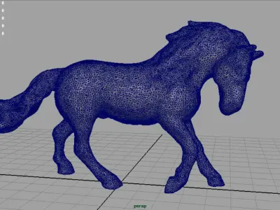 Horse 3 with mane 3D model