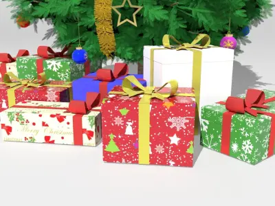 Christmas tree with Gifts 3D model