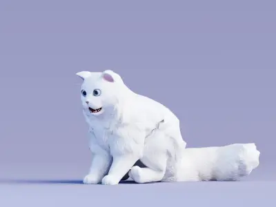 Lowpoly - Stylized cats - Persian Cat Low-poly 3D model