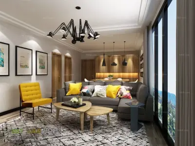 Living Room Modern Style 3D model purchase