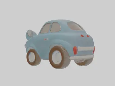 Cartoon Car Low-poly 3D model 15