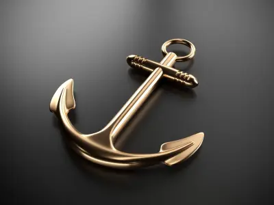 Anchor 3D golden 3D model