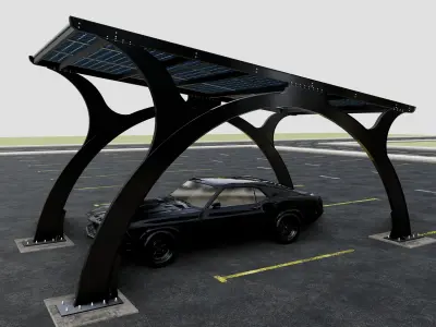 ARCHED TYPE MODERN CARPORT TYPE-4 3D model