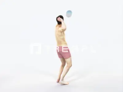 Virtue 04I Beach Serving Sports Man Low-poly 3D model