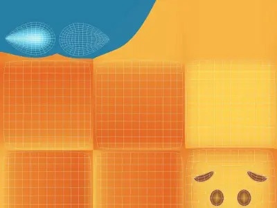 Emoji Sad Faces Low-poly 3D model