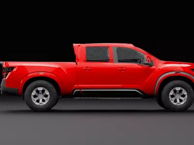 Nissan 4x4 Car Metallic Red Low-poly 3D model