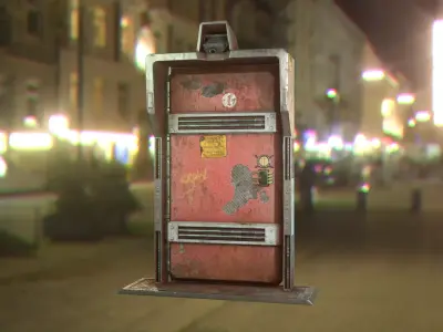 Cyberpunk Security Door Low-poly 3D model