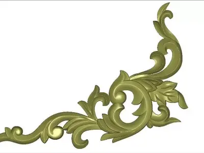 Classic frame of luxurious gold interior inlaid gold leaf CNC 3D model