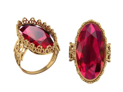 LUXURY ORIGINAL RUBY RING 3D PRINTABLE MODEL 3D print model