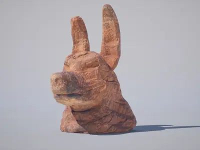 God Statue Anubis Head  Low-poly 3D model