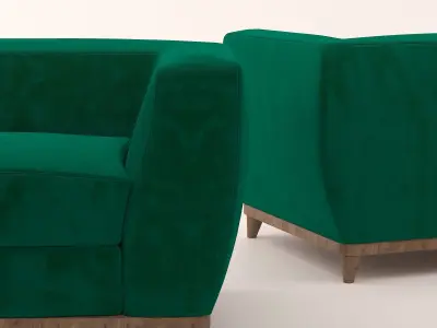Velvet Armchair 3D model