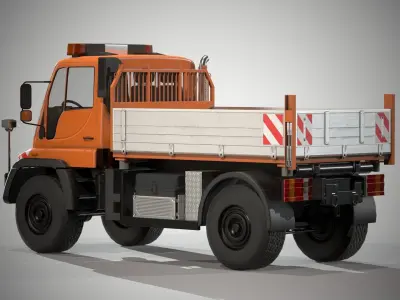 MB Unimog U500 Dump Truck Low-poly 3D model