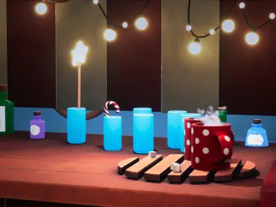 Magic Market Stall Low-poly 3D model