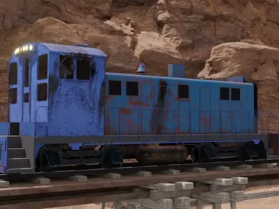 Diesel locomotive 3D model Low-poly 3D model