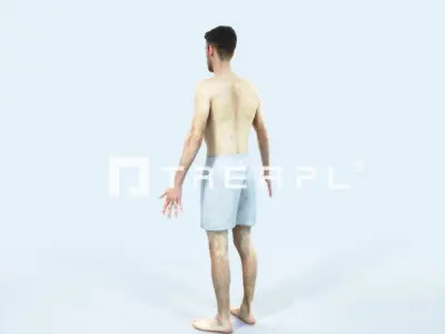 Posture D Beach Animated Rigged Sports Man Low-poly 3D model